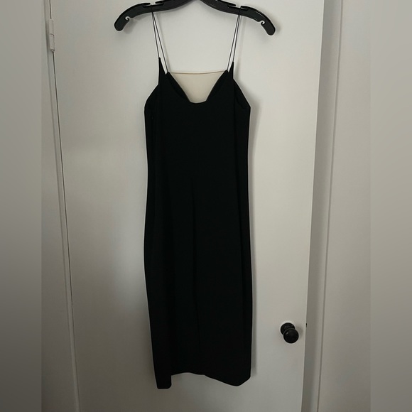 Alexander Wang V Neck Slip Dress w Sheer Insert - Picture 3 of 8